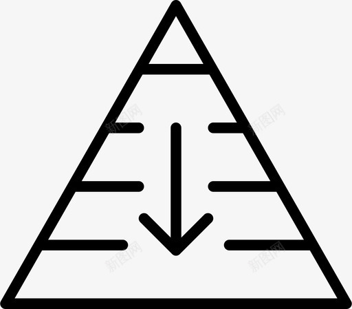 层次结构箭头向下图标svg_新图网 https://ixintu.com 分层金字塔 向下 层 层次结构 箭头 结构 设计工具细 金字塔
