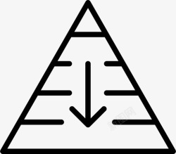 五层金字塔层次结构箭头向下图标高清图片