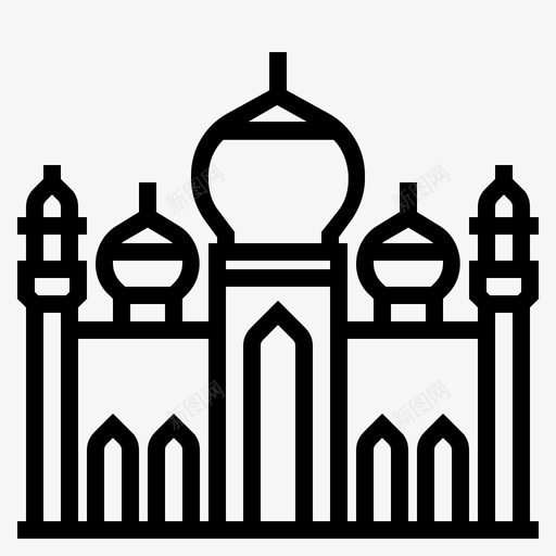 巴基斯坦亚洲巴德沙希清真寺图标svg_新图网 https://ixintu.com 亚洲 亚洲国家地标 地标 巴基斯坦 巴德沙希清真寺 建筑