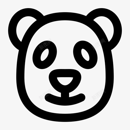 熊猫动物熊图标svg_新图网 https://ixintu.com jumpicon动物粗体线 动物 动物园 哺乳动物 头 熊 熊猫