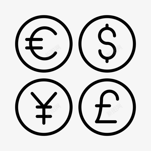 外币汇率国际货币图标svg_新图网 https://ixintu.com 国际货币 外币 汇率 货币