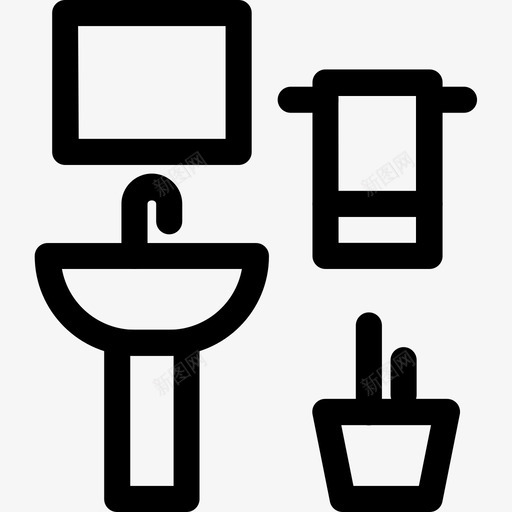 浴室室内卫生间图标svg_新图网 https://ixintu.com 卫生间 室内 室内和装饰 支架 水槽 洗涤 浴室