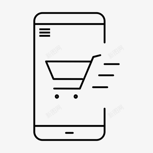 移动购物电子商务网上购物图标svg_新图网 https://ixintu.com 电子商务 移动购物 网上购物