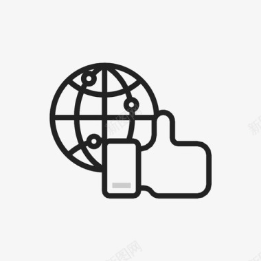 社交媒体全球网络社交网络图标图标