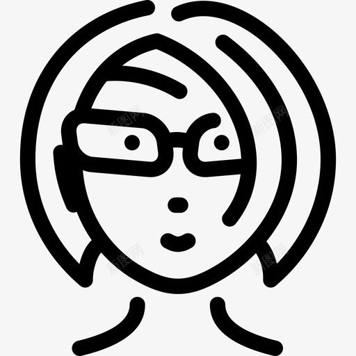 戴眼镜的女人头女士们直系的图标svg_新图网 https://ixintu.com 女士们 戴眼镜的女人头 直系的