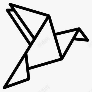 折纸鸟折叠图标图标