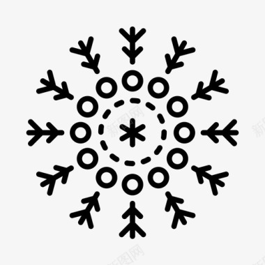 雪花北极圣诞节图标图标
