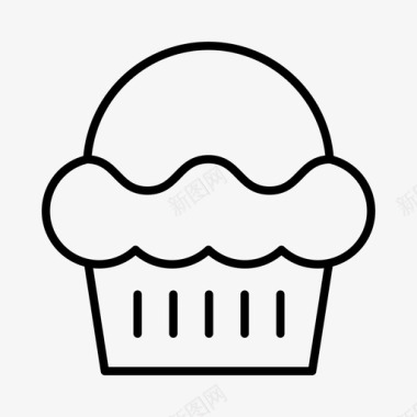 松饼面包房纸杯蛋糕图标图标