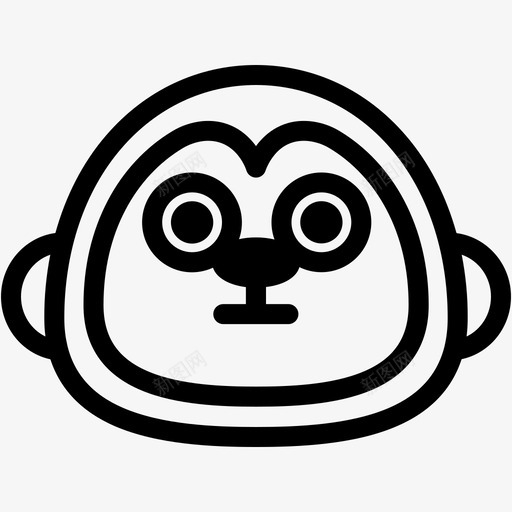 震惊表情情绪图标svg_新图网 https://ixintu.com 情绪 感觉 猴子 猴子表情线 表情 震惊