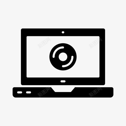 音乐cd笔记本电脑图标svg_新图网 https://ixintu.com cd 多媒体 旋律 歌曲 笔记本电脑 音乐