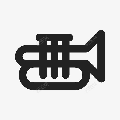 小号爵士乐音乐图标svg_新图网 https://ixintu.com 小号 爵士乐 管乐器 管弦乐队 音乐