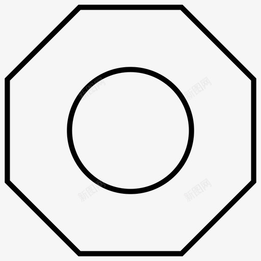 螺母结构锋利图标svg_新图网 https://ixintu.com 结构锋利 螺母