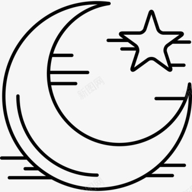 星月和新月拉玛丹穆巴拉克超薄图标图标