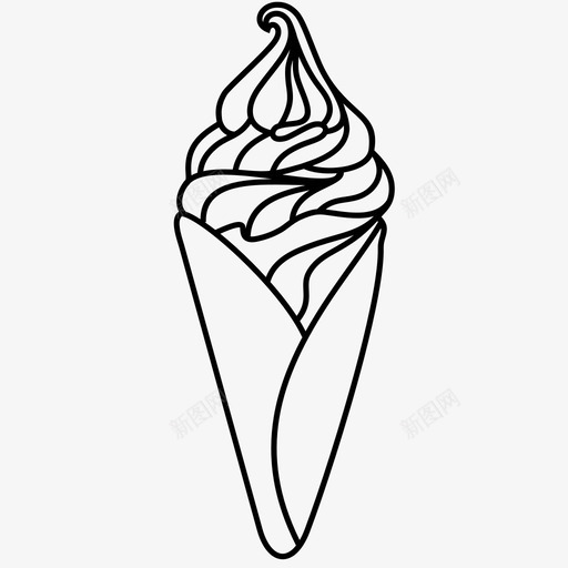香草冰淇淋冰淇淋蛋卷图标svg_新图网 https://ixintu.com 冰淇淋蛋卷 香草冰淇淋