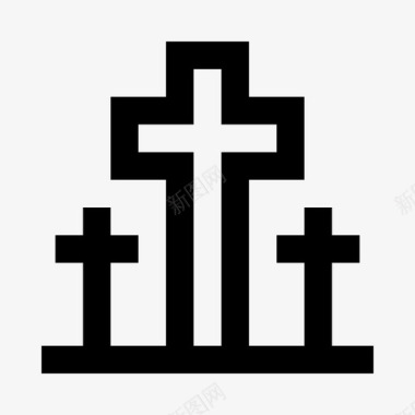 十字架墓地坟墓图标图标