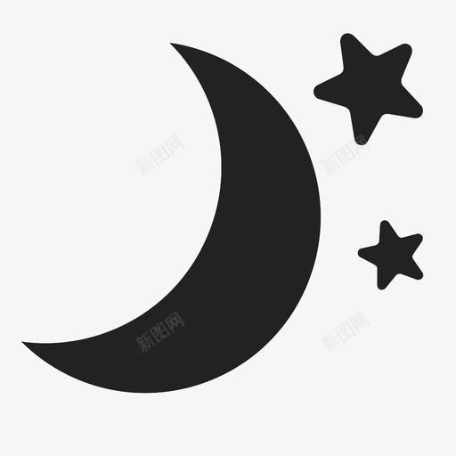 月亮夜晚星夜图标svg_新图网 https://ixintu.com 夜晚 天气 星夜 星星 月亮