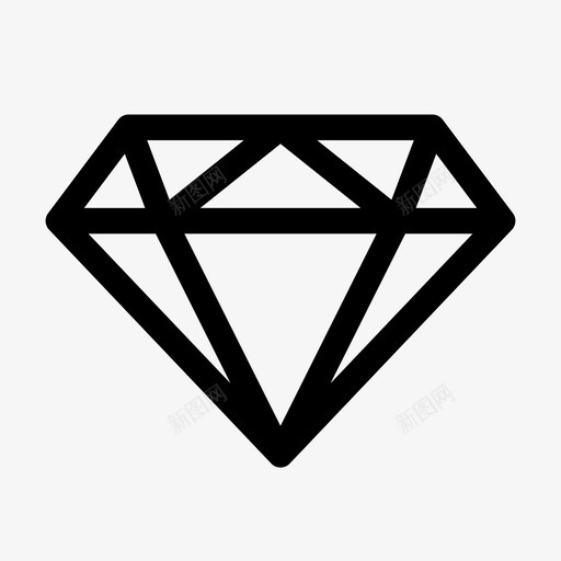 钻石珠宝石头图标svg_新图网 https://ixintu.com 物品 珠宝 石头 素描 钻石