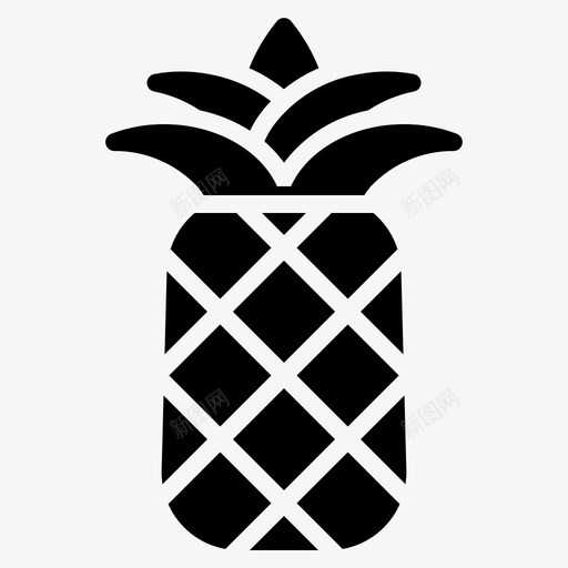 菠萝新鲜水果图标svg_新图网 https://ixintu.com 夏季 天然 新鲜 水果 菠萝