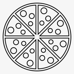 浇头披萨切好的意大利香肠图标高清图片