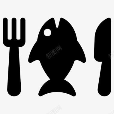海鲜鱼餐图标图标