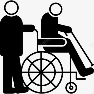 老年医学残疾人理疗师图标图标