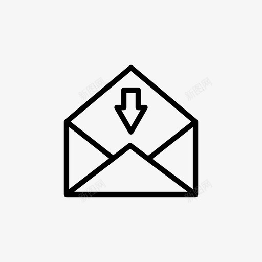 电子邮件信封收件箱图标svg_新图网 https://ixintu.com 信封 接收邮件 收件箱 电子邮件