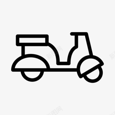 踏板车摩托车旅行车图标图标