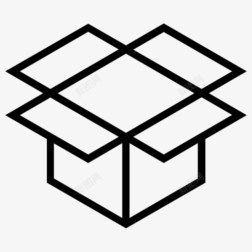 箱子纸板集装箱图标svg_新图网 https://ixintu.com 包装 敞口 箱子 纸板 集装箱