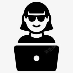 职业假笑脸自由职业者电脑数码游牧民图标高清图片