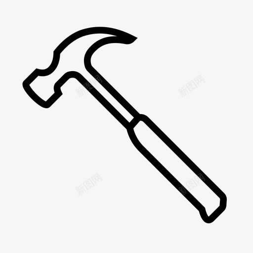 锤子建筑施工图标svg_新图网 https://ixintu.com 工具 建筑 施工 施工和工具概述 设备 钉子 锤子