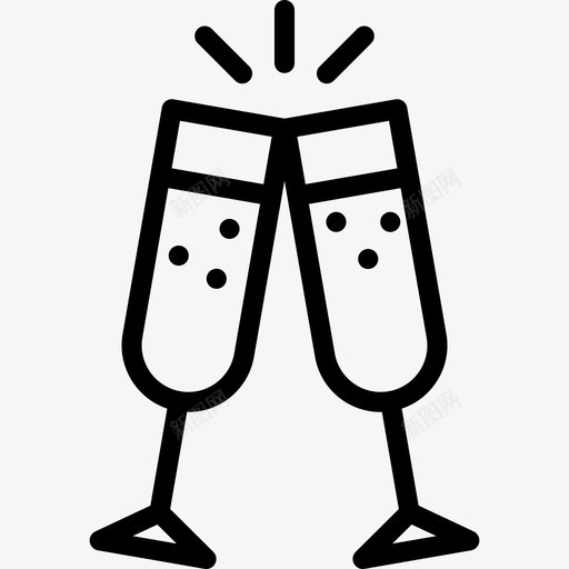 香槟酒杯食物我们的婚礼图标svg_新图网 https://ixintu.com 我们的婚礼 食物 香槟酒杯