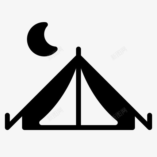 露营探险帐篷图标svg_新图网 https://ixintu.com 夏天 帐篷 度假 探险 露营
