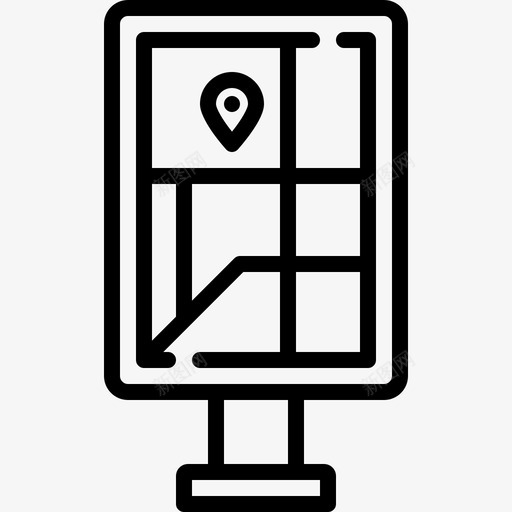 街道地图城市地点直线图标svg_新图网 https://ixintu.com 城市地点 直线 街道地图