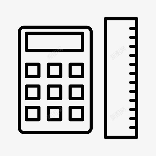 计算器和尺子计算尺寸图标svg_新图网 https://ixintu.com 办公用品 尺寸 用品 计算 计算器和尺子