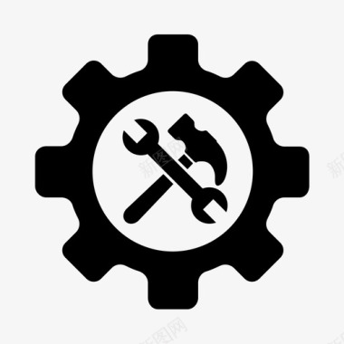 维修工具齿轮锤子图标图标