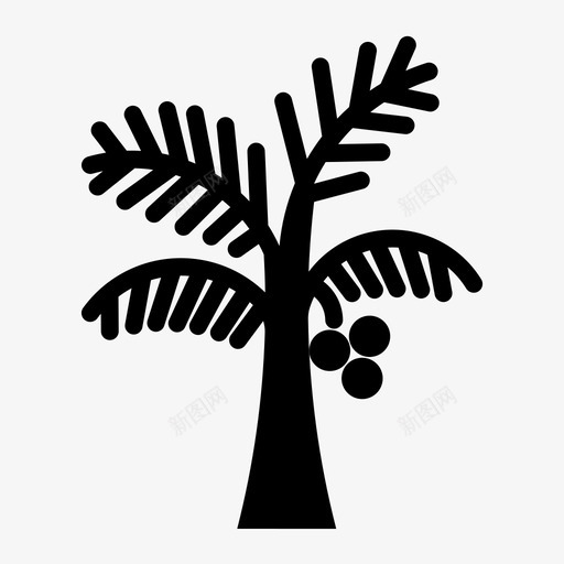 椰子树槟榔科热带图标svg_新图网 https://ixintu.com 树和盆栽植物 椰子树 槟榔科 热带
