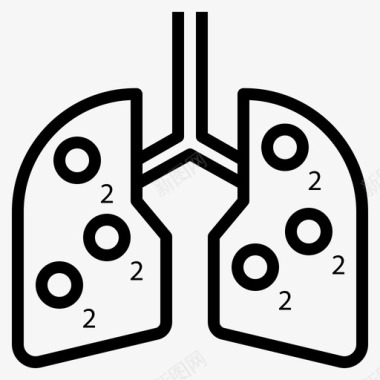 肺解剖学呼吸图标图标