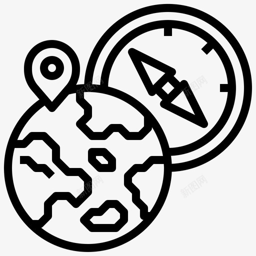 地理指南针网格图标svg_新图网 https://ixintu.com 位置 全球范围 地理 学校 指南针 网格