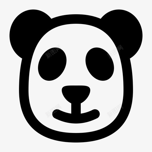 熊猫动物熊图标svg_新图网 https://ixintu.com 动物 动物园 哺乳动物 头 熊 熊猫 飞龙兽雕文