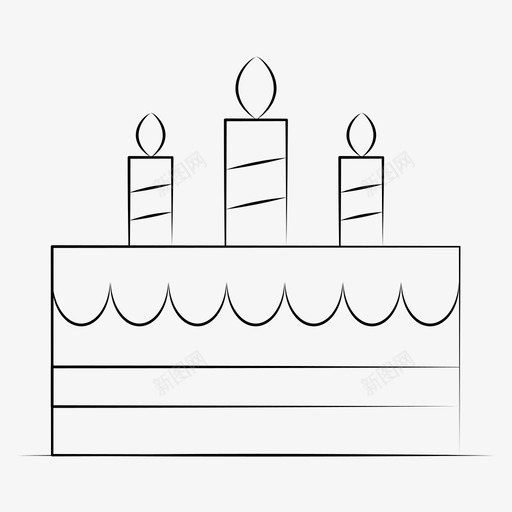 生日蛋糕蜡烛派图标svg_新图网 https://ixintu.com 手绘生日蛋糕 派 生日蛋糕 蜡烛
