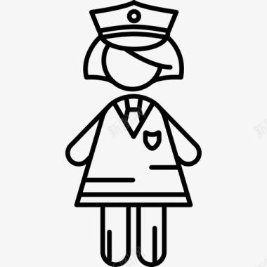 女警察女的超薄的图标图标