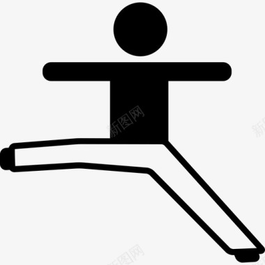 伸展四肢运动瑜伽图标图标