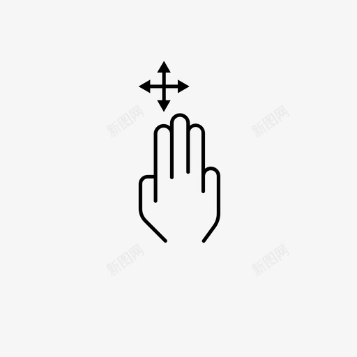 三个手指移动手势手图标svg_新图网 https://ixintu.com 三个手指移动 手 手势 触摸 触摸手势图标