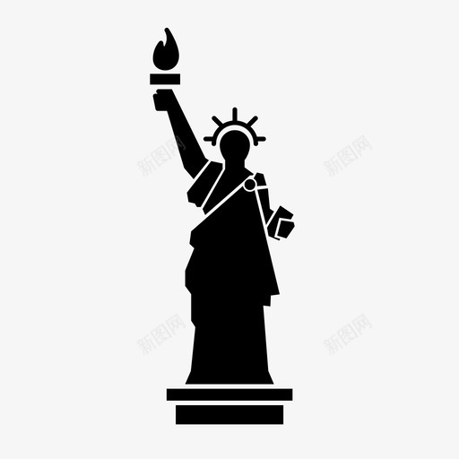 自由女神像美国纪念碑图标svg_新图网 https://ixintu.com 地标 纪念碑 纽约 美国 自由女神像