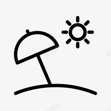 山毛榉阳光雨伞图标图标