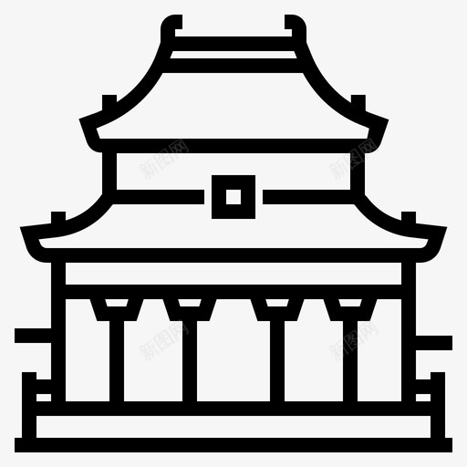 中国北京故宫图标svg_新图网 https://ixintu.com 中国 亚洲国家地标 北京 地标 故宫