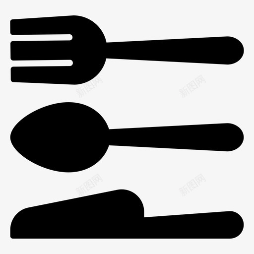 餐具叉子勺子图标svg_新图网 https://ixintu.com 勺子 叉子 牛排刀 餐具