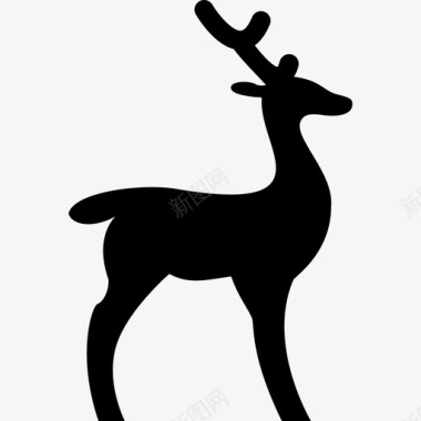 鹿面朝右动物动物的轮廓图标图标