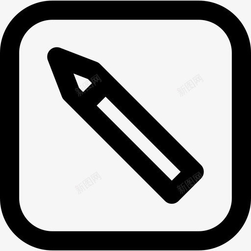 铅笔按钮文本版线性图标svg_新图网 https://ixintu.com 文本版 线性 铅笔按钮