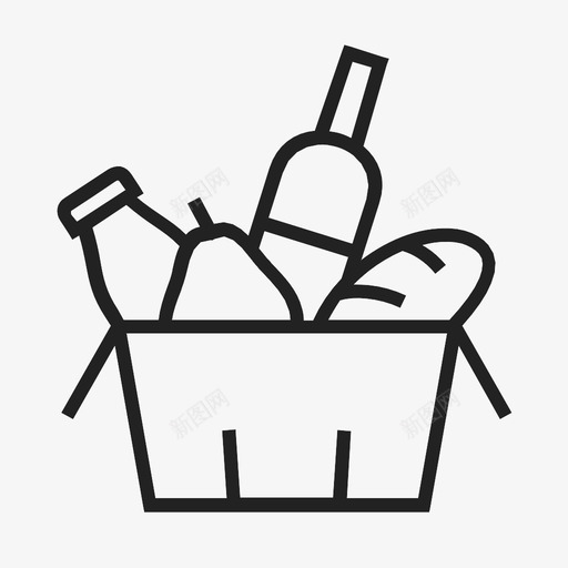 野餐篮杂货物品图标svg_新图网 https://ixintu.com 杂货 物品 购物 野餐篮